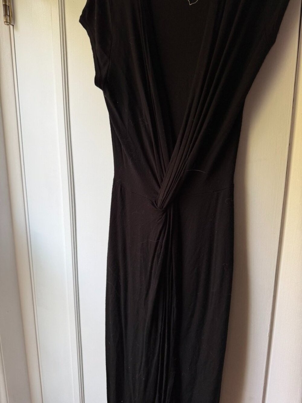 Rolla Coster Black Twist Front Deep V Maxi Dress Size Small - Picture 2 of 4